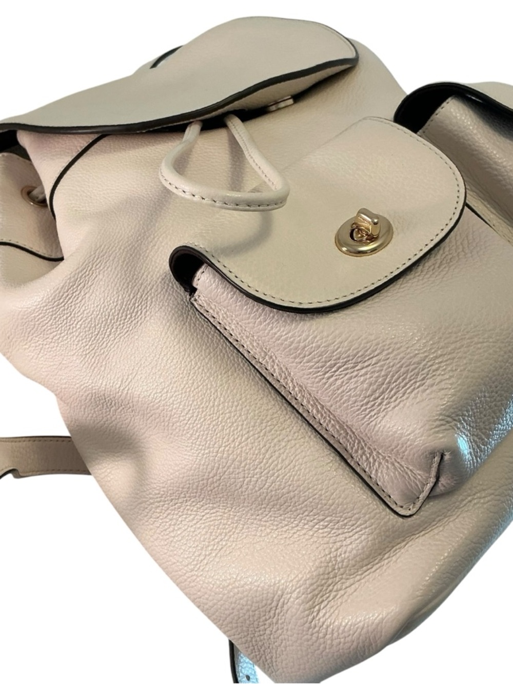 COACH Billie Backpack Pebbled Leather Chalk White Coach Bag Drawstring, Dust Bag - Picture 6 of 15
